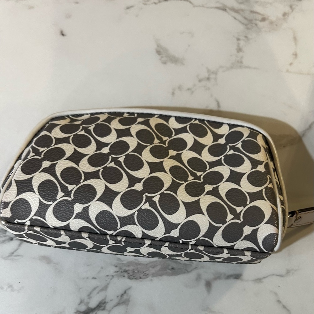 Coach Signature Black & Pink Stripe Cosmetic Case - Picture 2 of 3